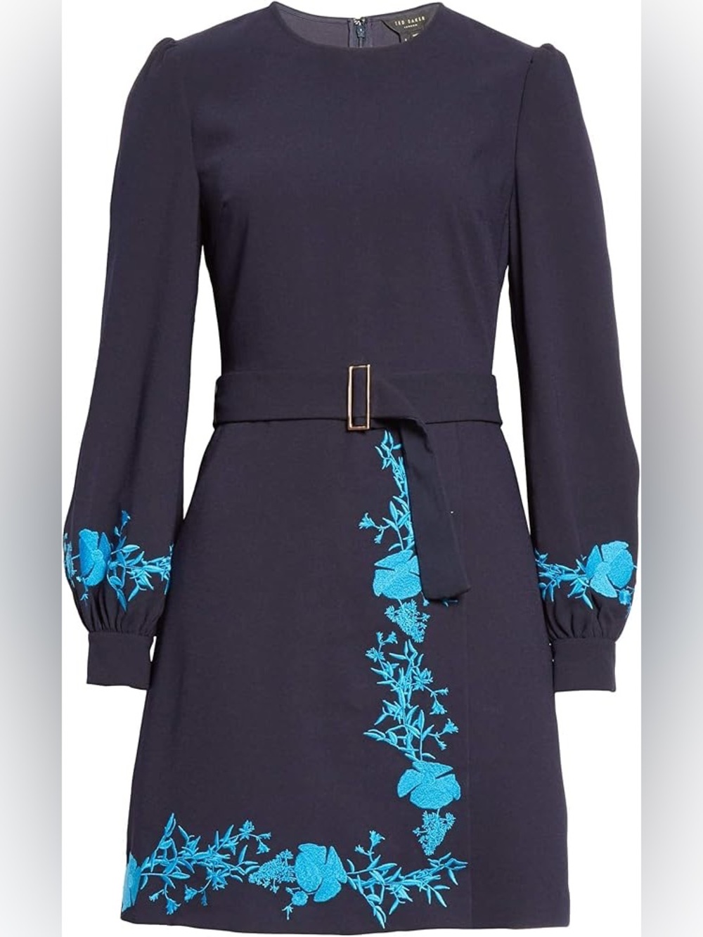 Baker DK Blue Zaphyra Bluebell Embroidered Wrap Dress size 4